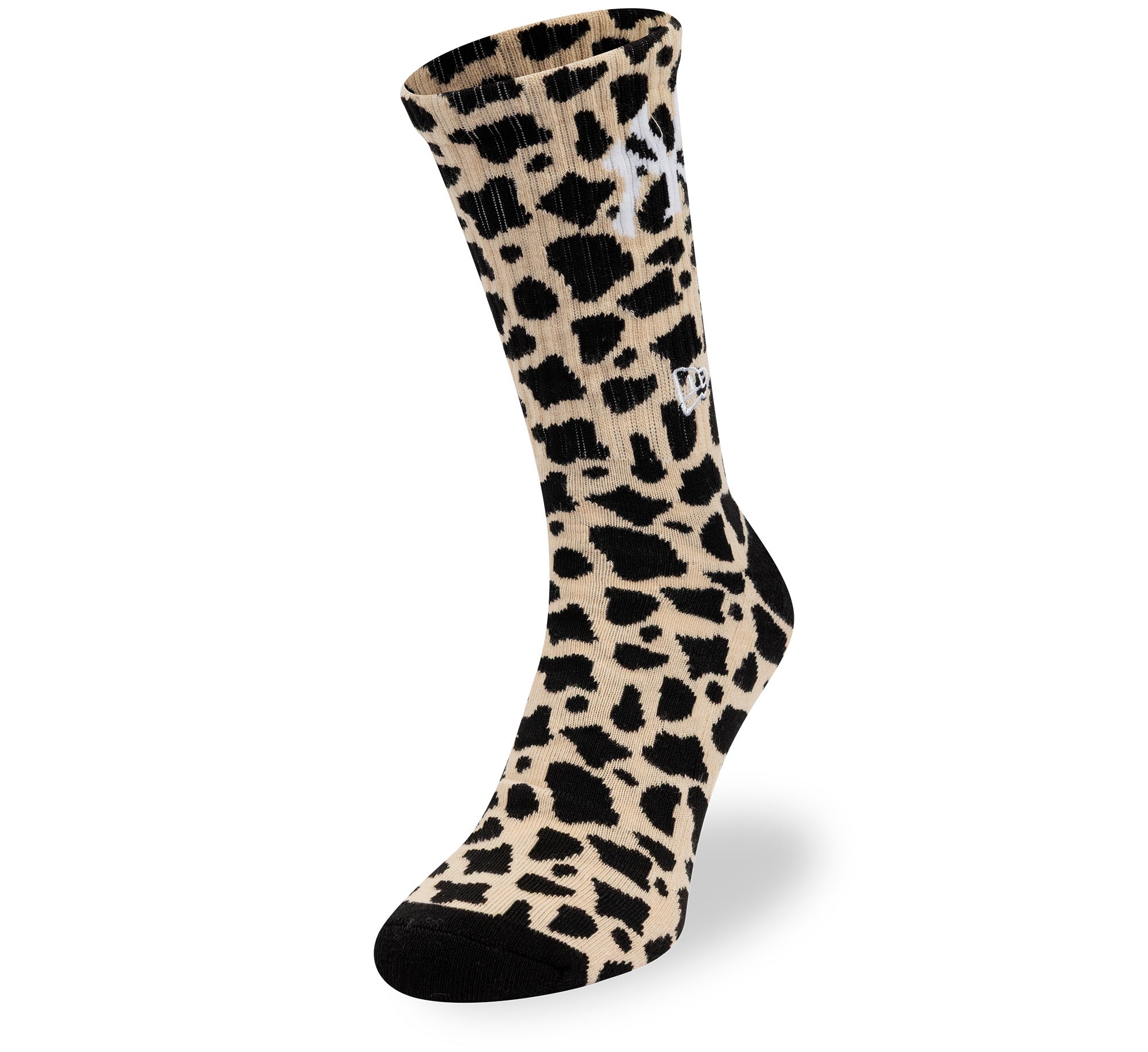 New Era - MLB Leopard Crew Socks - 1 Pack - New York Yankees - Black/Camel - Headz Up 