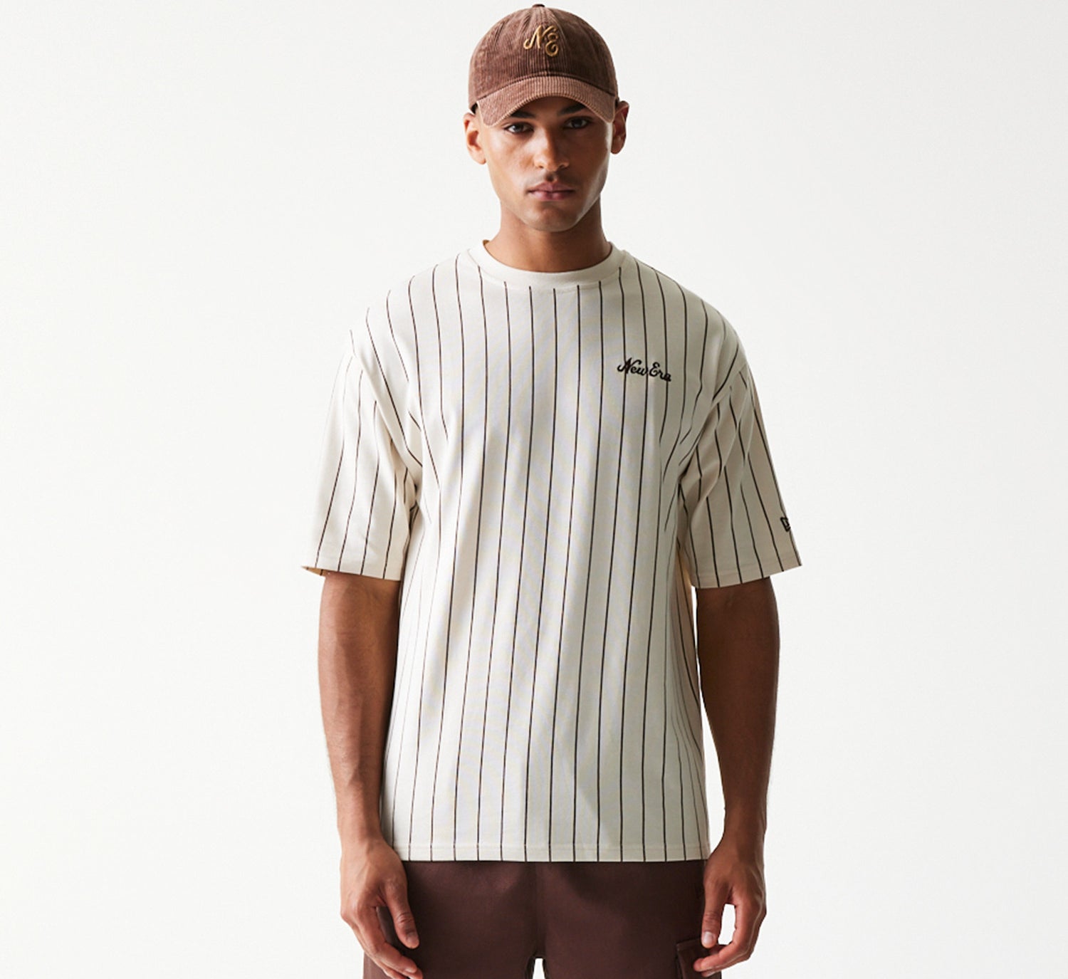 New Era - NE PINSTRIPE TEE - Light Beige - Headz Up 