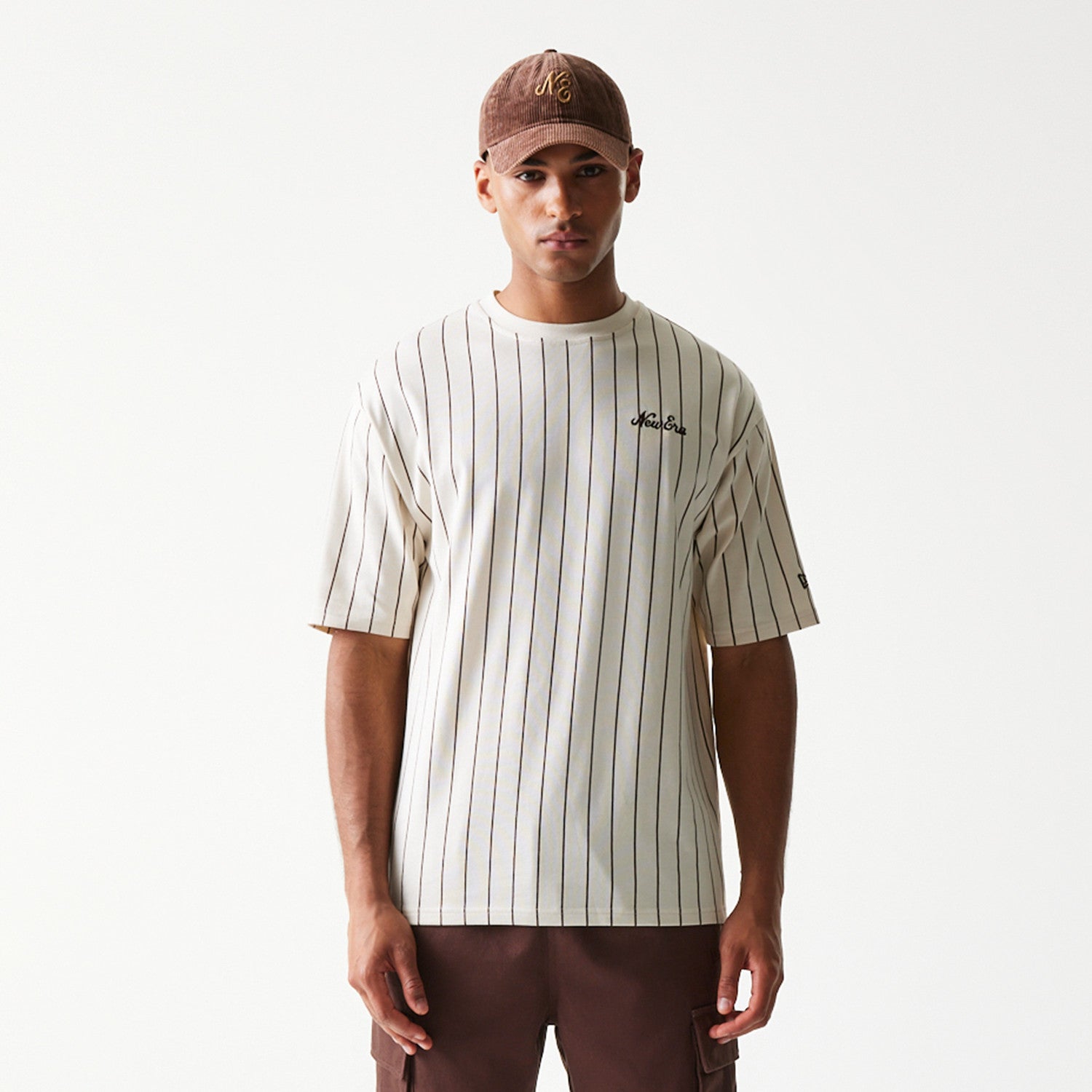 New Era - NE PINSTRIPE TEE - Light Beige - Headz Up 