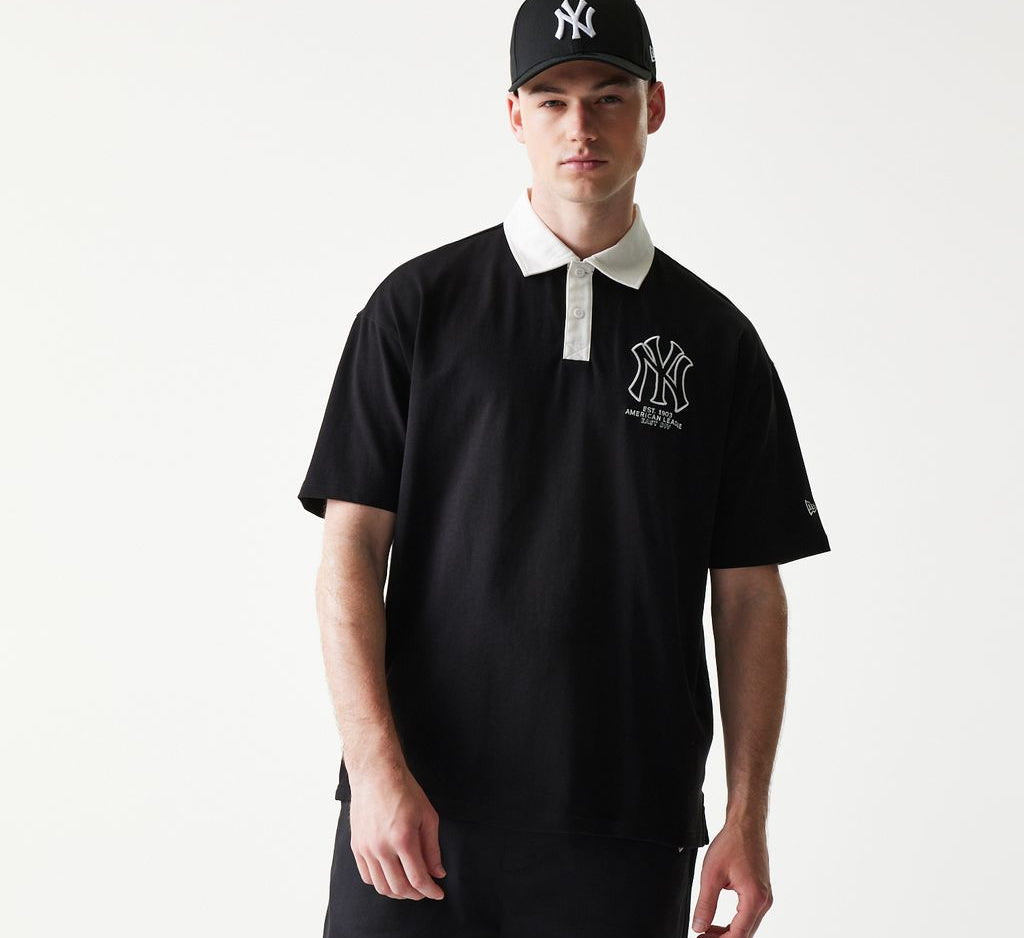 New Era - MLB Oversized Polo - New York Yankees - Black - Headz Up 