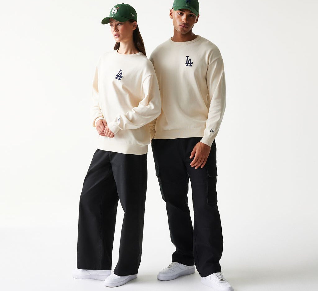 New Era - MLB ESSENTIAL KNIT SWEATER - Los Angeles Dodgers - Off White - Headz Up 
