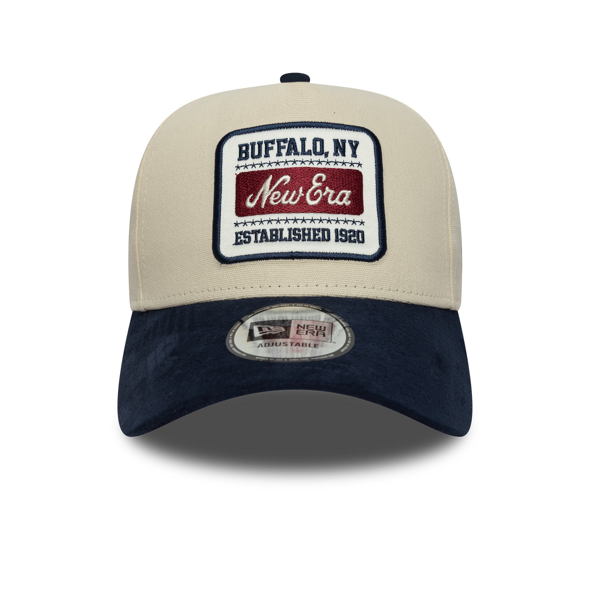 New Era - NE PATCH SUEDE - E-Frame Cap - Stone/Navy - Headz Up 