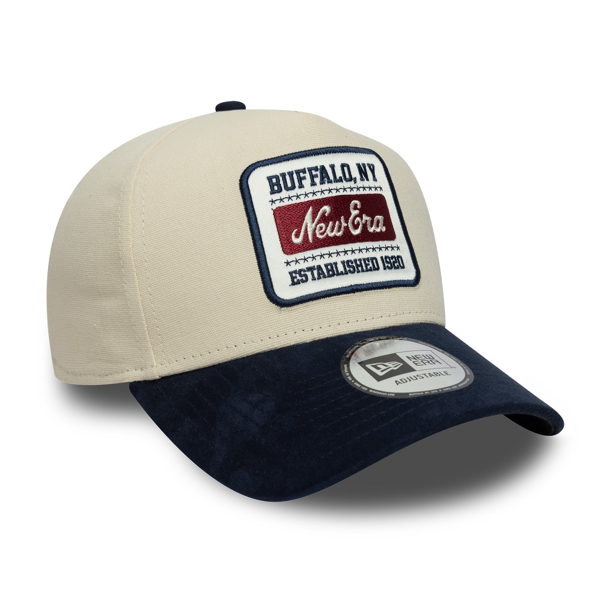 New Era - NE PATCH SUEDE - E-Frame Cap - Stone/Navy - Headz Up 