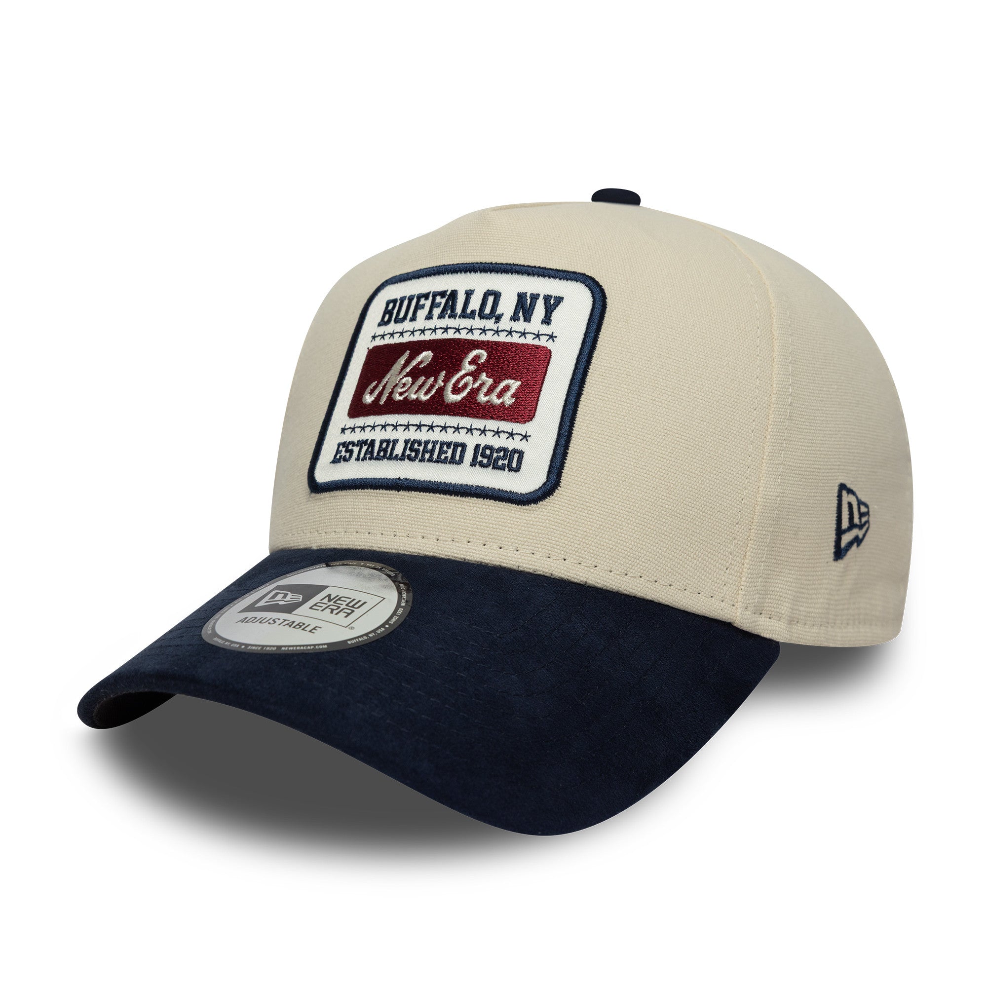 New Era - NE PATCH SUEDE - E-Frame Cap - Stone/Navy - Headz Up 