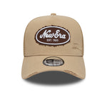 New Era - OVAL CANVAS DISTRESSED - Trucker Cap - Camel - Headz Up 