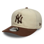 New Era - 9FIFTY A-frame Strapback - New York Yankees - SUEDE VISOR - Stone/Brown - Headz Up 