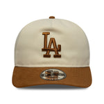 New Era - 9FIFTY A-frame Strapback - Los Angeles Dodgers SUEDE VISOR - Stone/Light Brown - Headz Up 