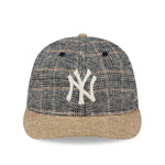 New Era 59FIFTY retro kasket med vintage tweed, grå og khaki farver, med New York Yankees logo, vises i billedet