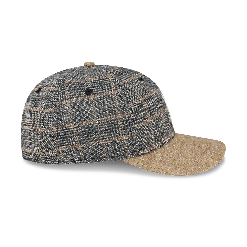 Grå og khaki New Era 59FIFTY retro kasket med vintage tweed til New York Yankees, klassisk og stilfuld.