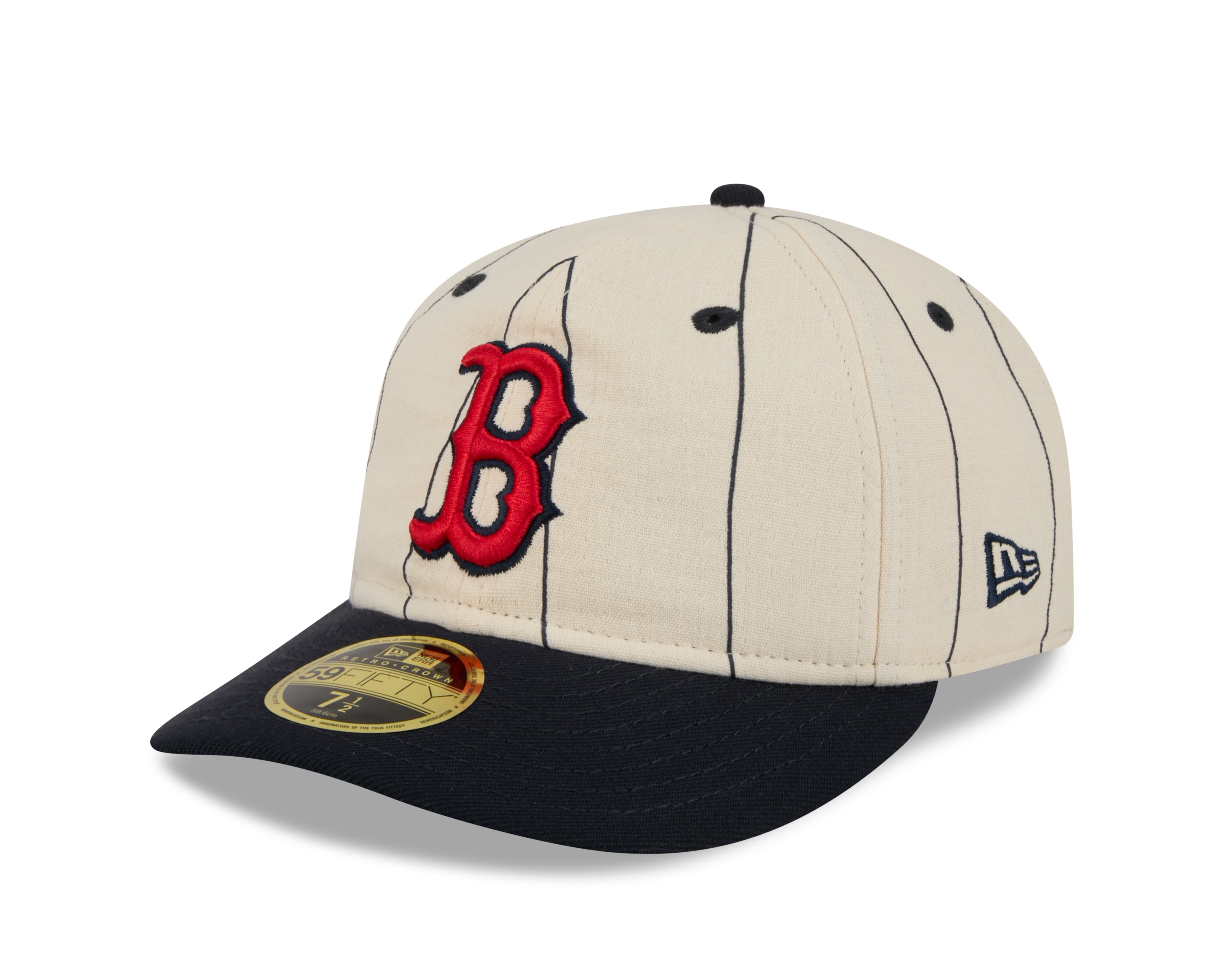 New Era - 59FIFTY  Retro Crown - LINEN - Boston Red Sox - Off White/Navy - Headz Up 