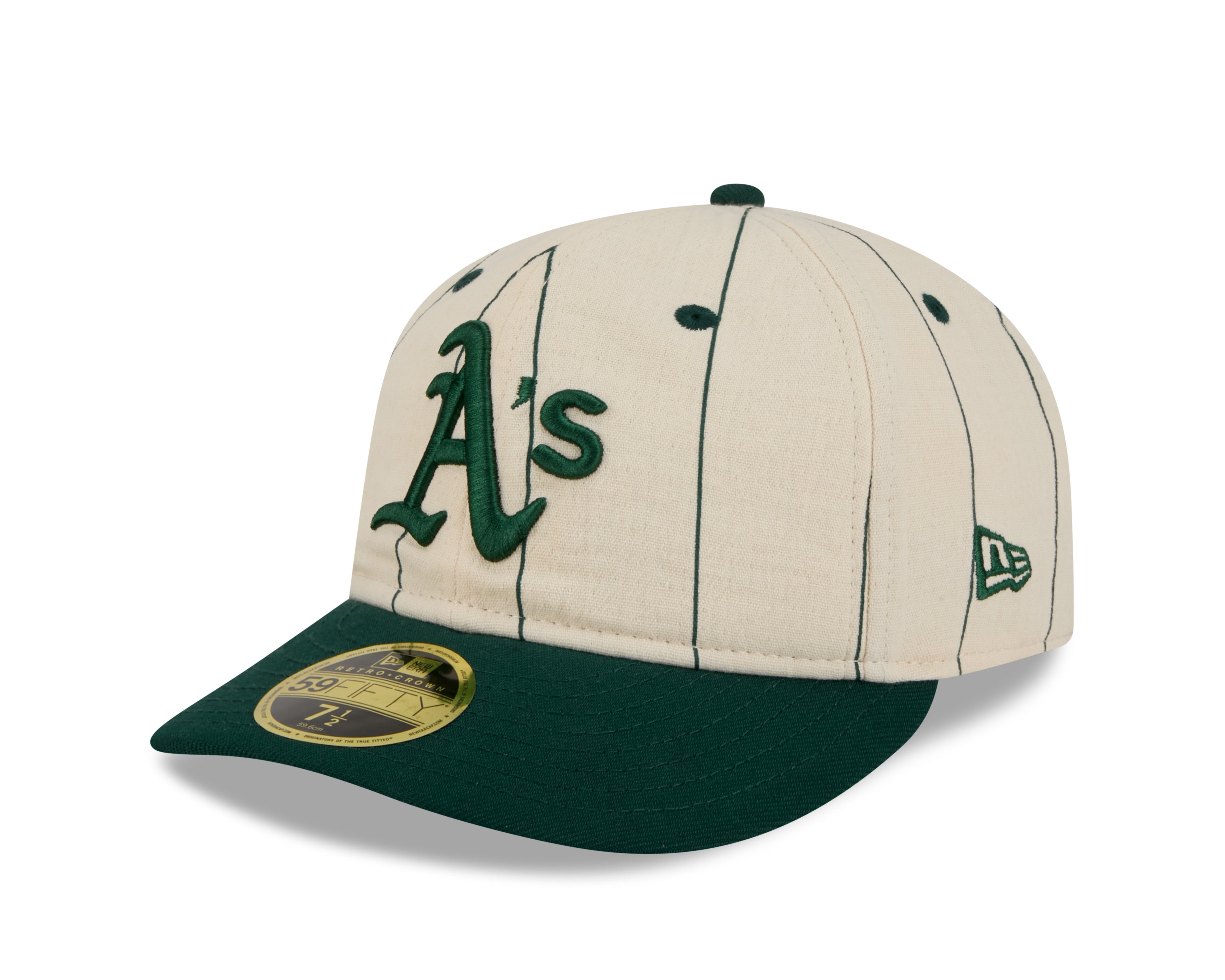 New Era - 59FIFTY  Retro Crown - LINEN - Oakland Athletics - Off White/Green - Headz Up 