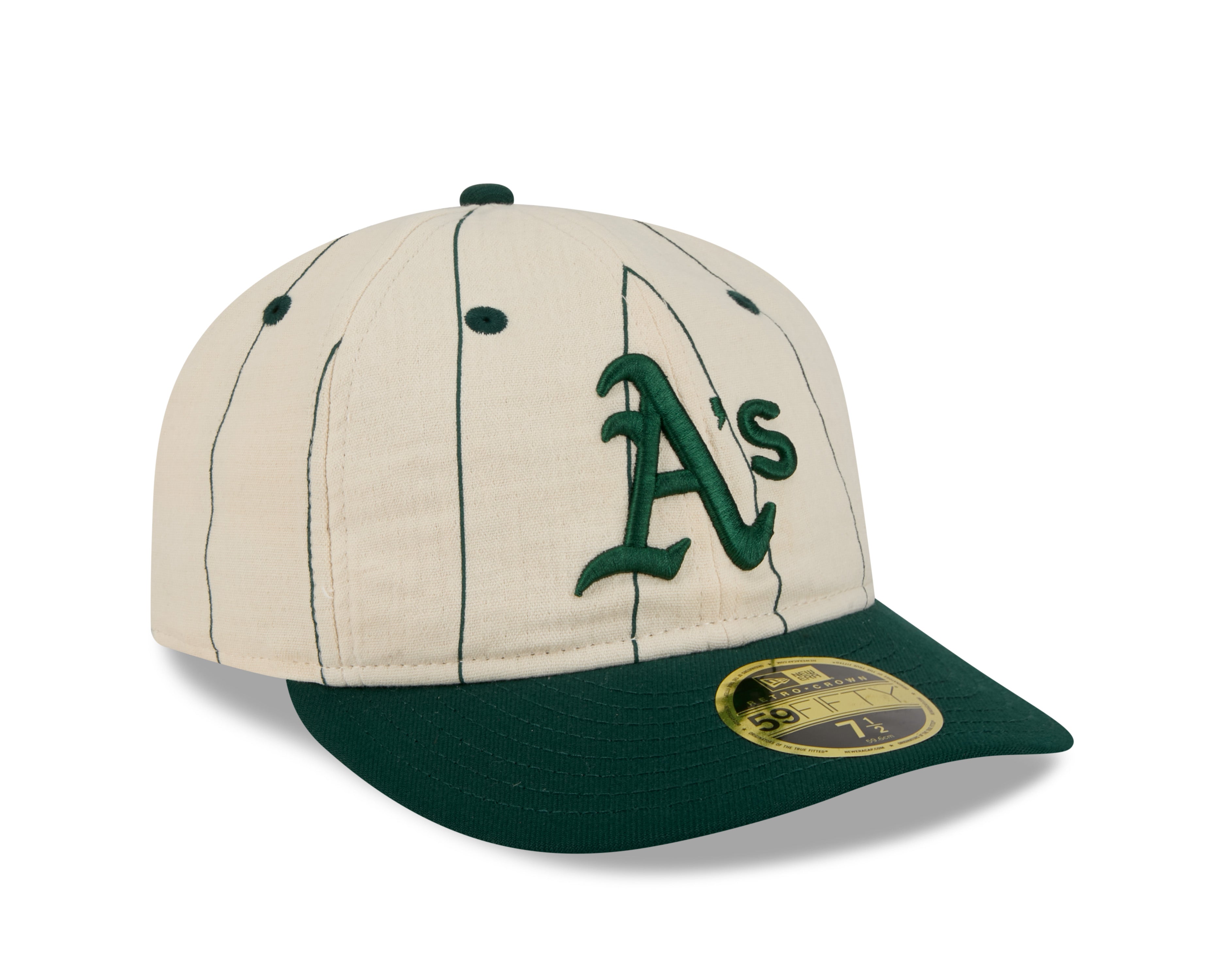 New Era - 59FIFTY  Retro Crown - LINEN - Oakland Athletics - Off White/Green - Headz Up 