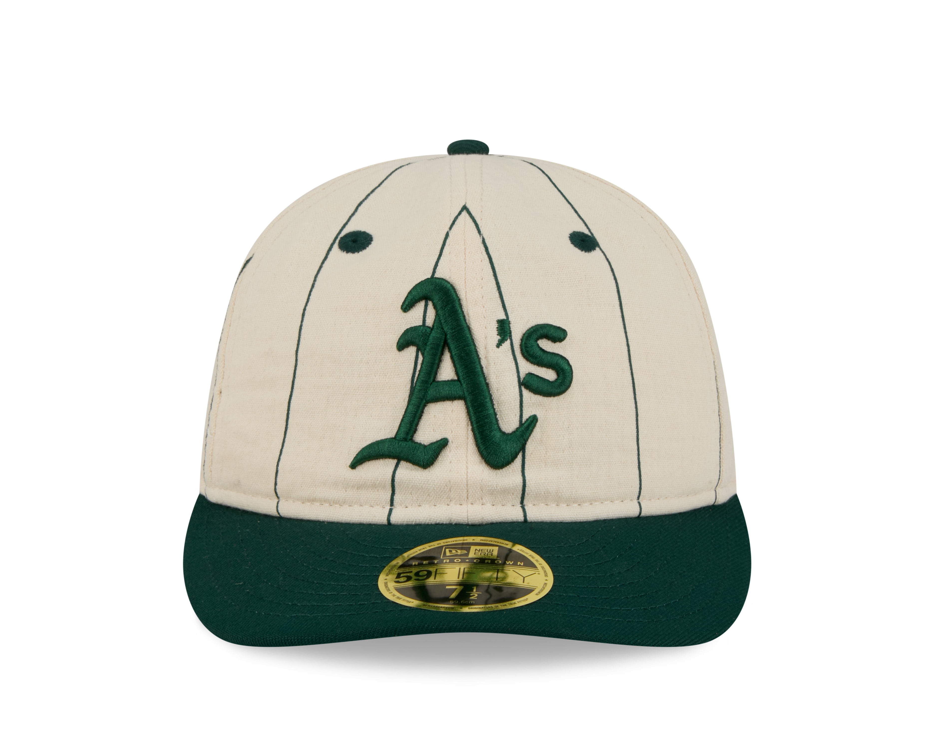 New Era - 59FIFTY  Retro Crown - LINEN - Oakland Athletics - Off White/Green - Headz Up 