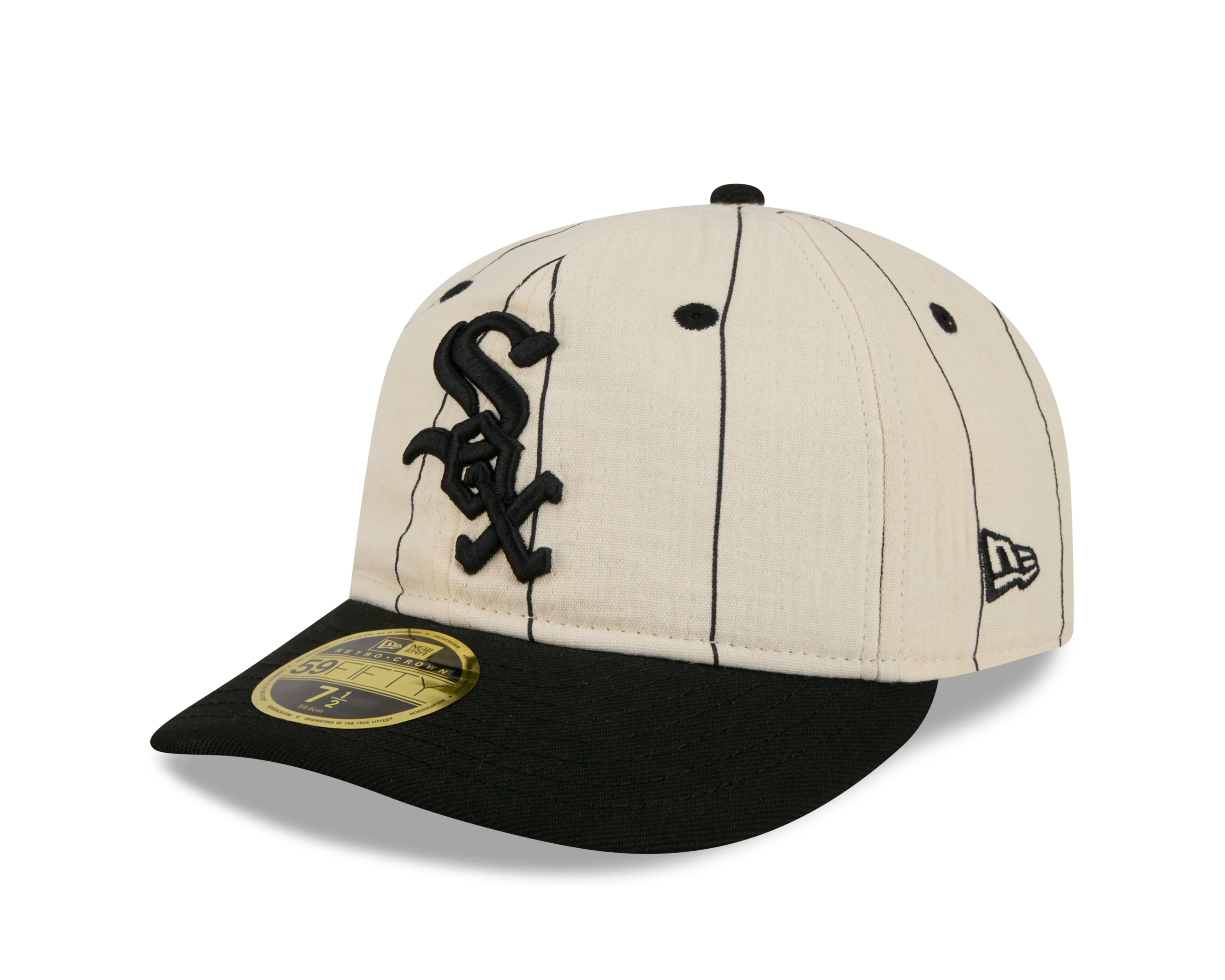 New Era - 59FIFTY  Retro Crown - LINEN - Chicago White Sox - Off White/Black - Headz Up 