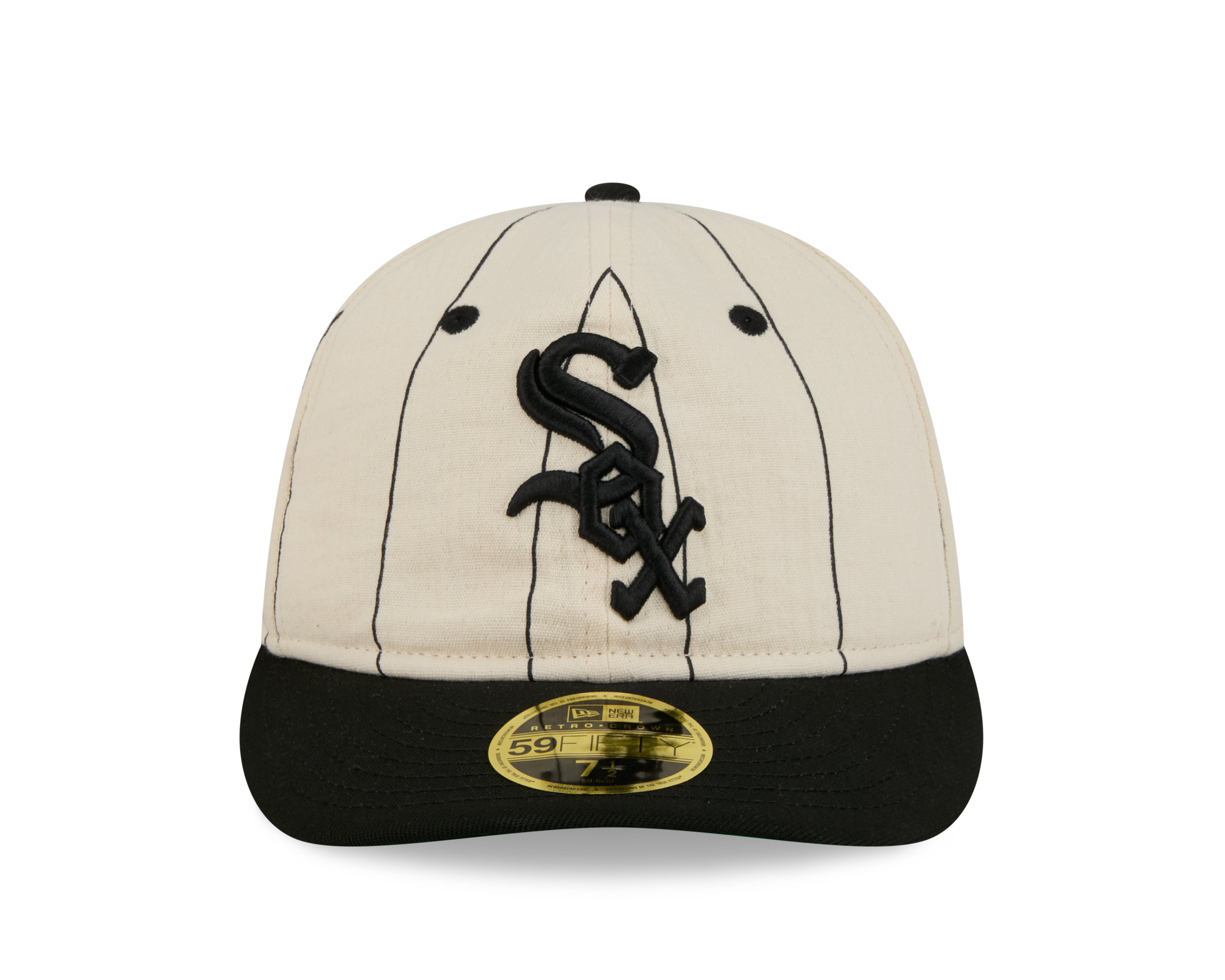 New Era - 59FIFTY  Retro Crown - LINEN - Chicago White Sox - Off White/Black - Headz Up 
