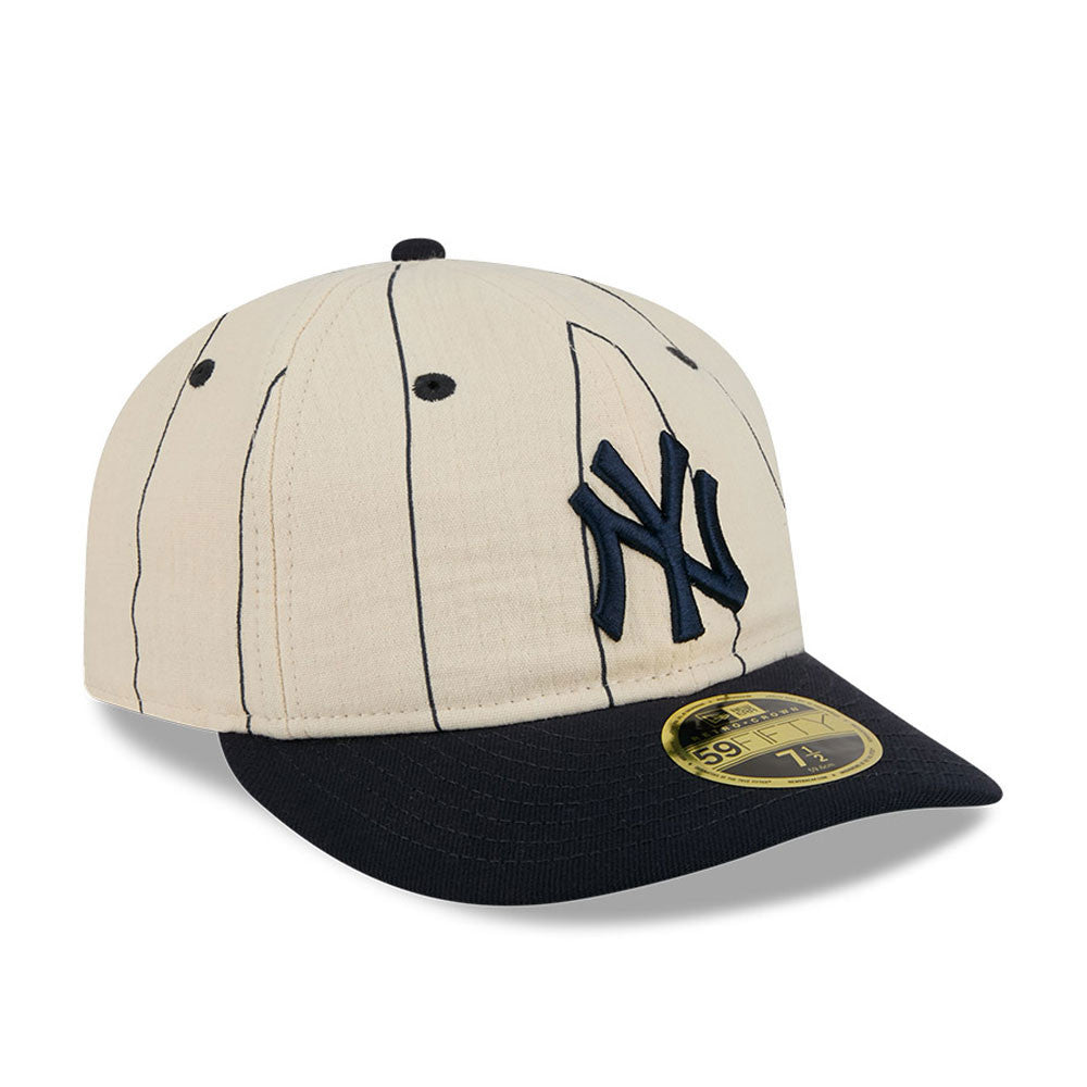 New Era - 59FIFTY  Retro Crown - LINEN - New York Yankees Original Logo - Off White/Navy - Headz Up 
