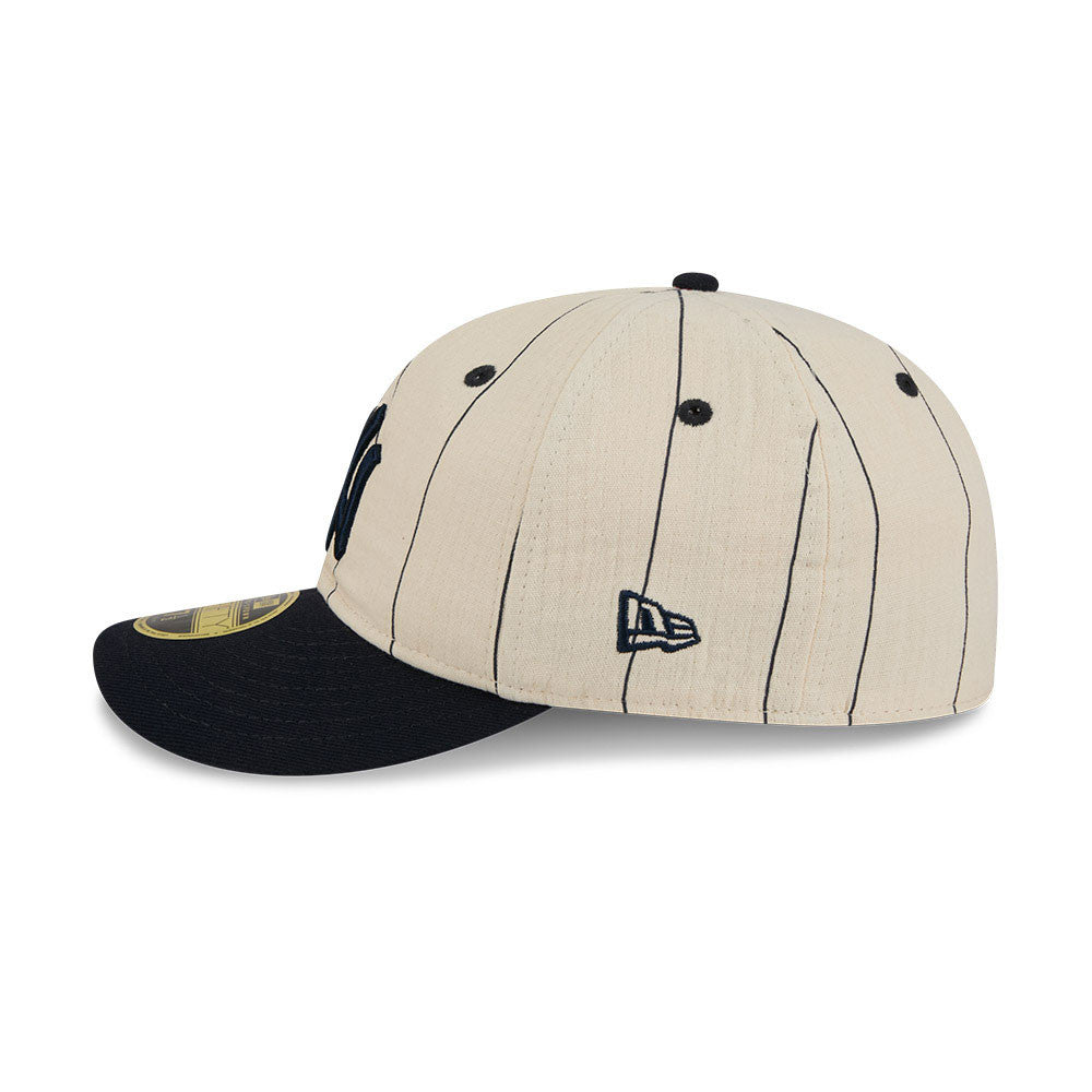 New Era - 59FIFTY  Retro Crown - LINEN - New York Yankees Original Logo - Off White/Navy - Headz Up 