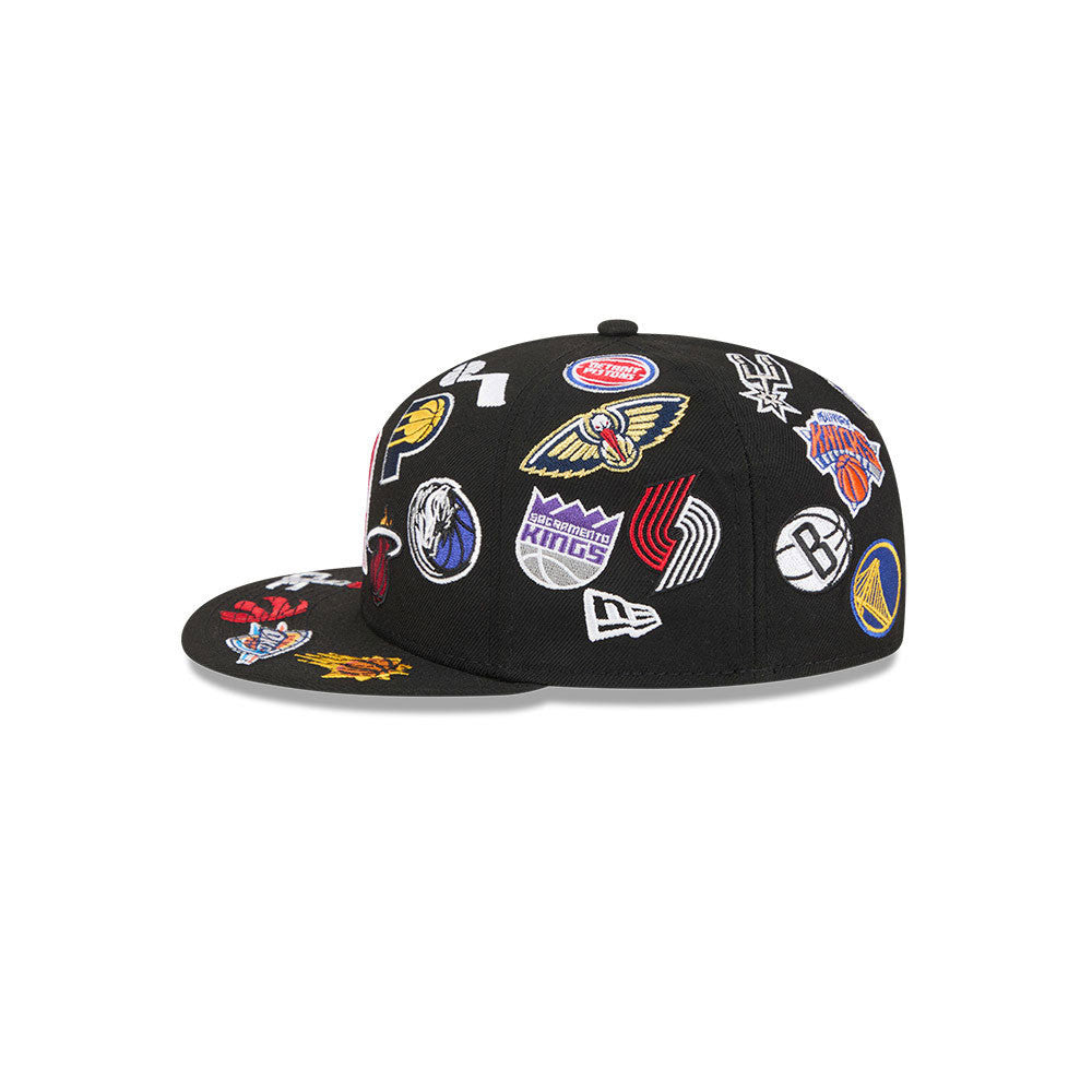 New Era - 59FIFTY - ALL OVER NBA - Black - Headz Up 