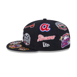 New Era - 59FIFTY - ALL OVER - Atlanta Braves - Navy - Headz Up 