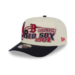 New Era 9FIFTY A-Frame snapback cap med Boston Red Sox logo i chrome og navy farver, klassisk baseball cap design