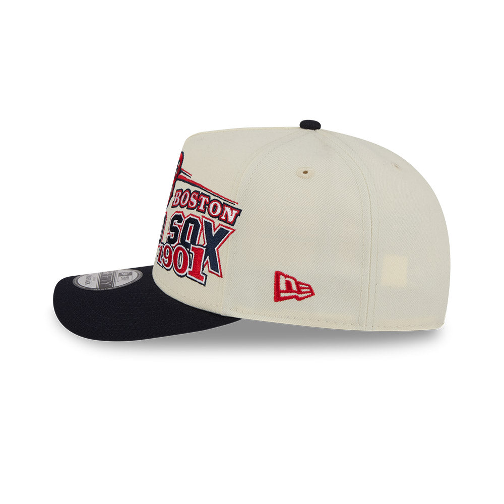 New Era 9FIFTY A-Frame Snapback kasket med Boston Red Sox logo i krom og navy farver.