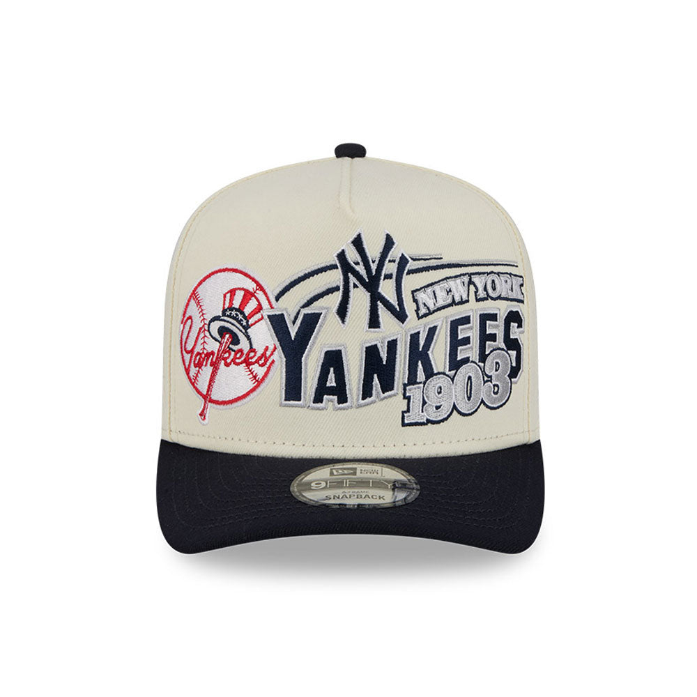 New Era - 9FIFTY A-Frame Snapback - Classics - New York Yankees - Chrome/Navy - Headz Up 