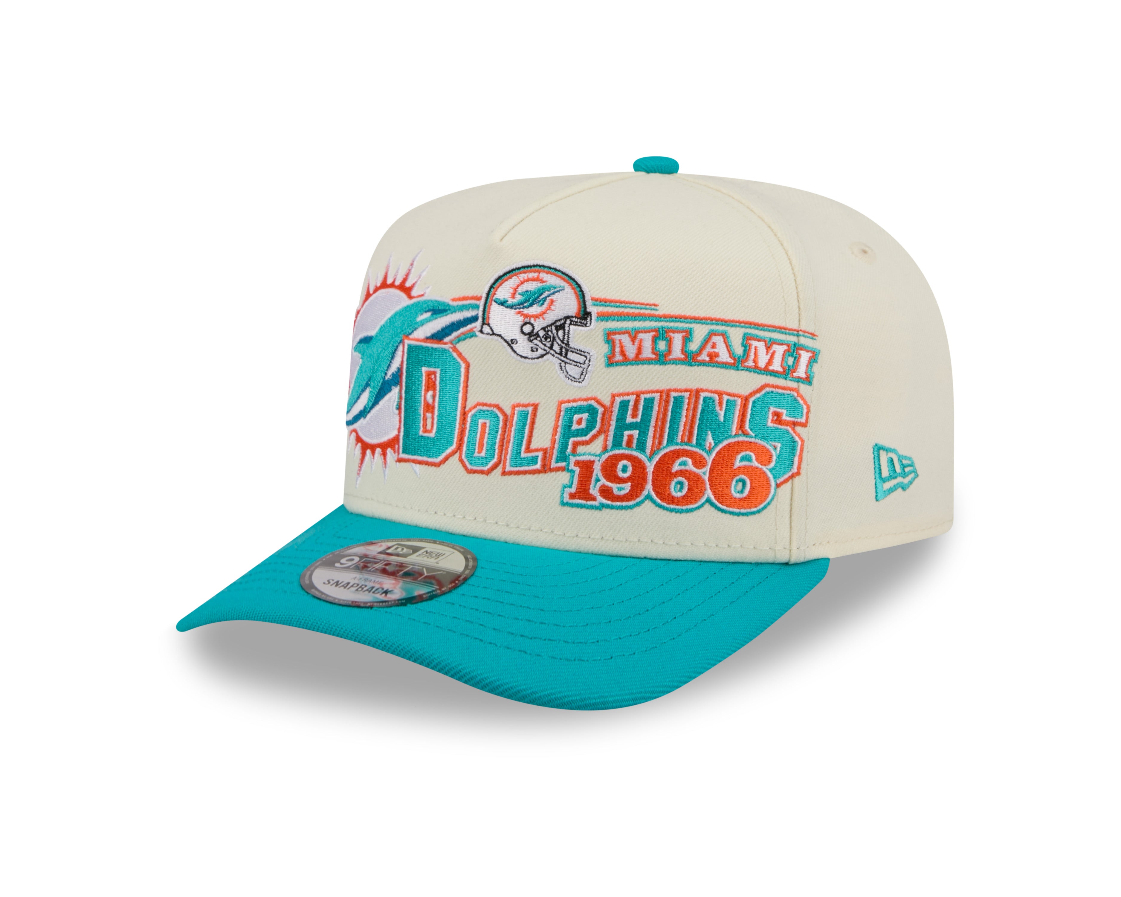 New Era - 9FIFTY A-Frame Snapback - Classics - Miami Dolphins Chrome/Teal - Headz Up 