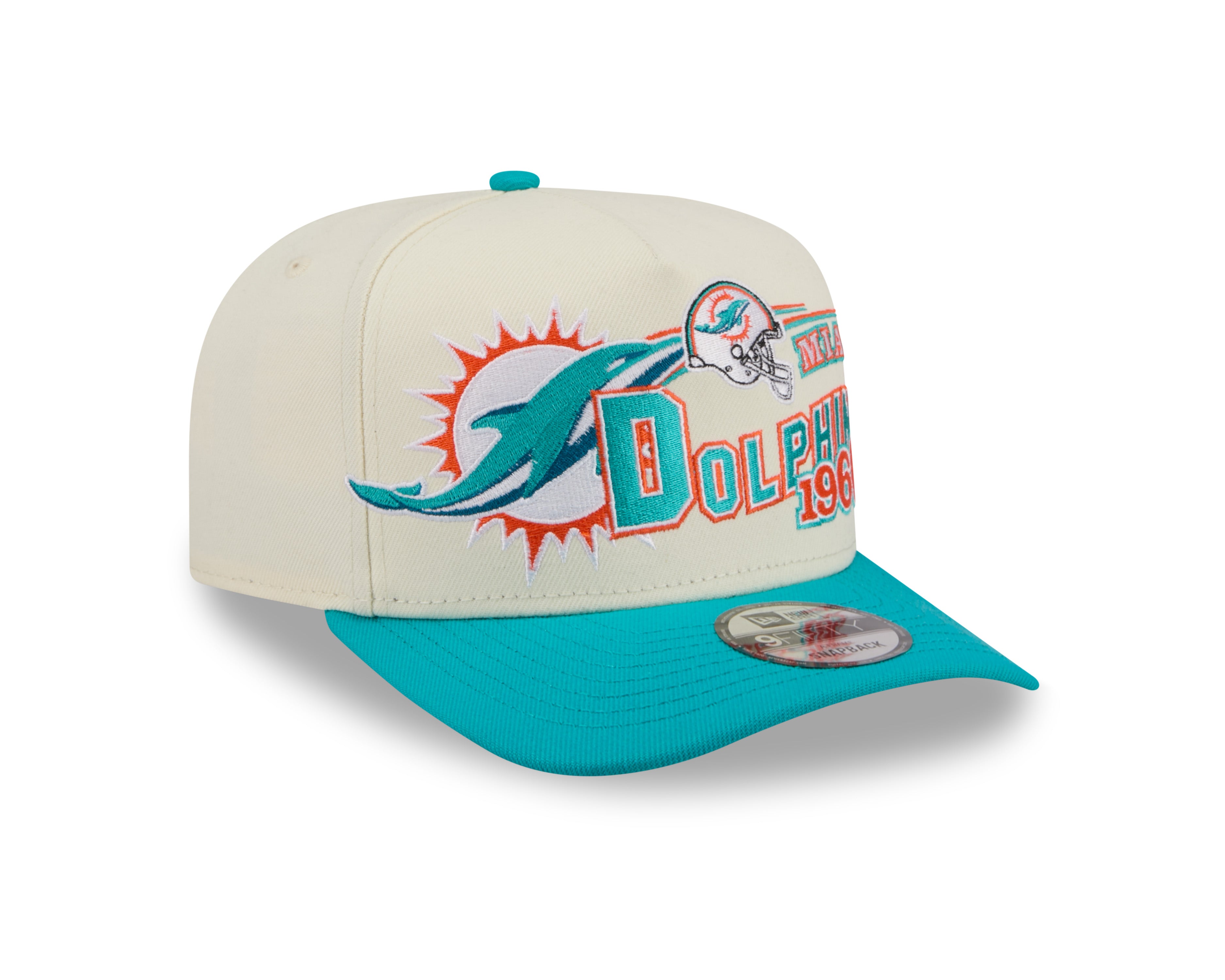 New Era - 9FIFTY A-Frame Snapback - Classics - Miami Dolphins Chrome/Teal - Headz Up 