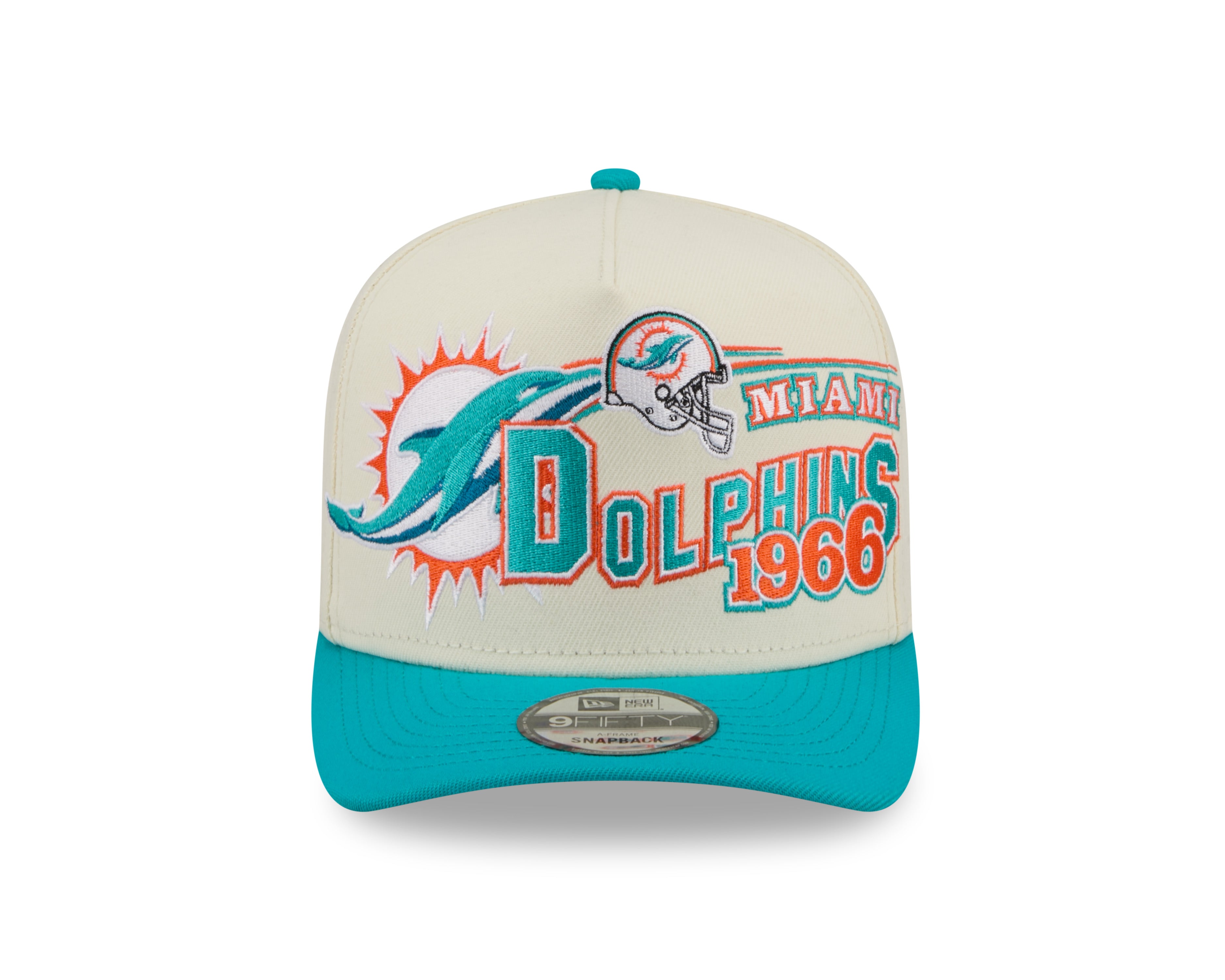 New Era - 9FIFTY A-Frame Snapback - Classics - Miami Dolphins Chrome/Teal - Headz Up 