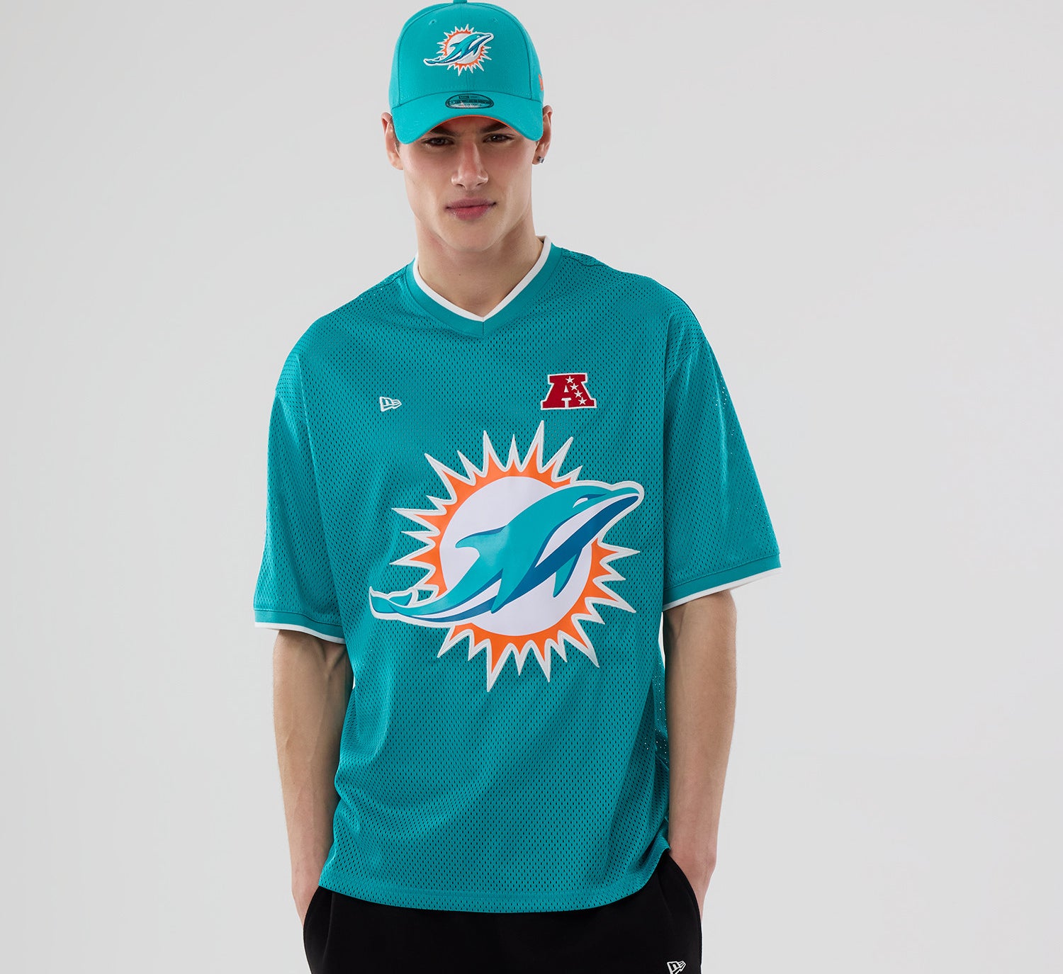 New Era - NFL Oversize Mesh Tee - Miami Dolphins - Headz Up 