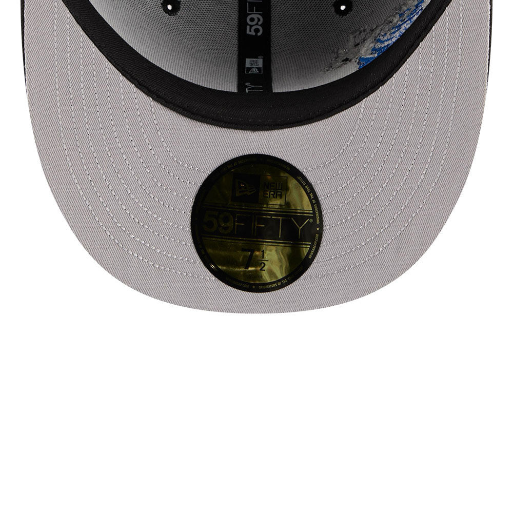 Sort New Era 59FIFTY Fitted Cap med Los Angeles Dodgers logo, synlig foran, velegnet til fans og samlere