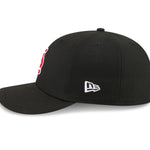 Sort New Era 59FIFTY fitted baseballkasket med St. Louis Cardinals logo, VISSURF design, set fra siden.