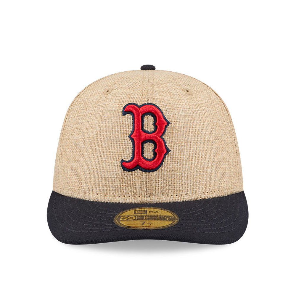 New Era 59FIFTY fitted kasket med Boston Red Sox logo i TWINE-tekstur, sort med rød og hvid detalje, foran synlig.