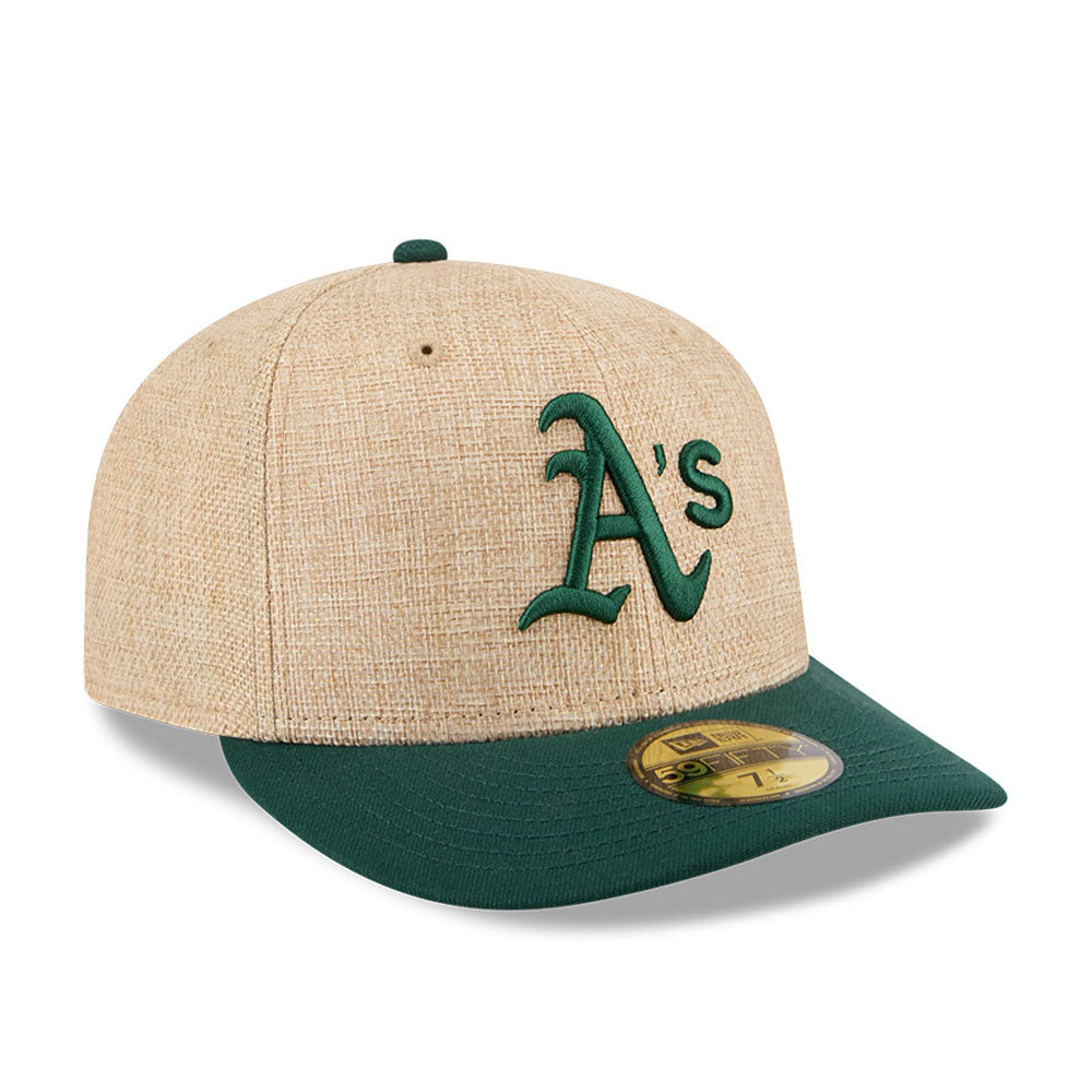 Ny Era 59FIFTY fitted cap til Oakland Athletics i twine-materiale, sporty baseballkasket med justerbar pasform