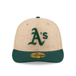 New Era 59FIFTY fitted cap med Oakland Athletics logo i twine-material, sportstil og høj pasform.