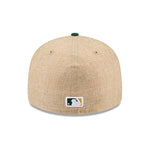 Sort New Era 59FIFTY fitted kasket med Oakland Athletics logo i twine-materialet, afslappet sportstil.