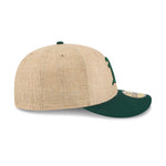 New Era 59FIFTY fitted cap med Oakland Athletics logo i twine-materialet og XTN-design, vist foran.