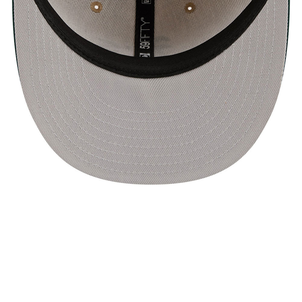 Sort New Era 59FIFTY fitted cap med Oakland Athletics logo og twine-design, justeret pasform og sportsstil