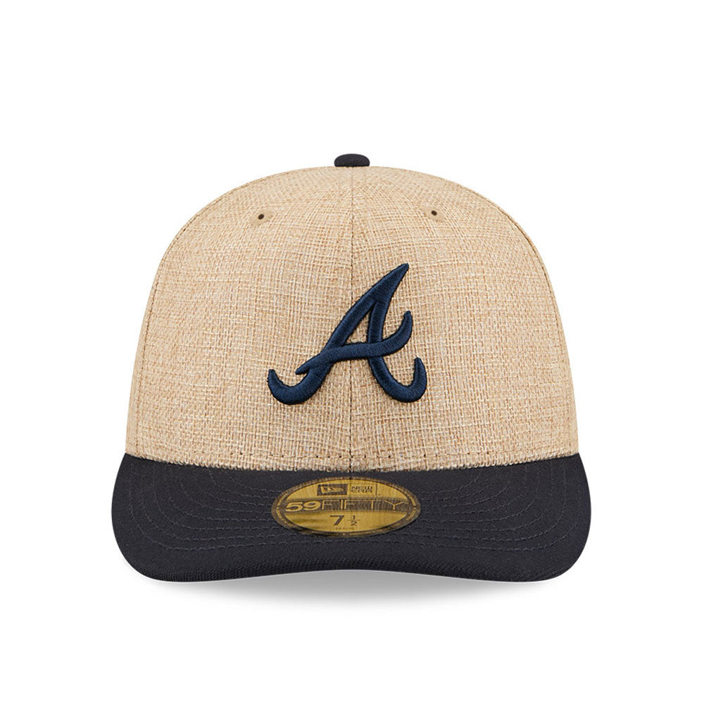 New Era 59FIFTY fitted cap med Atlanta Braves logo i twine-material, størrelse XTN, til sport og fritid.