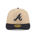 New Era 59FIFTY fitted cap med Atlanta Braves logo i twine-material, størrelse XTN, til sport og fritid.