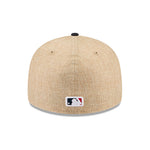 New Era 59FIFTY fitted cap med Atlanta Braves logo i twine-farve, str. XTN, afslappet sportstil.