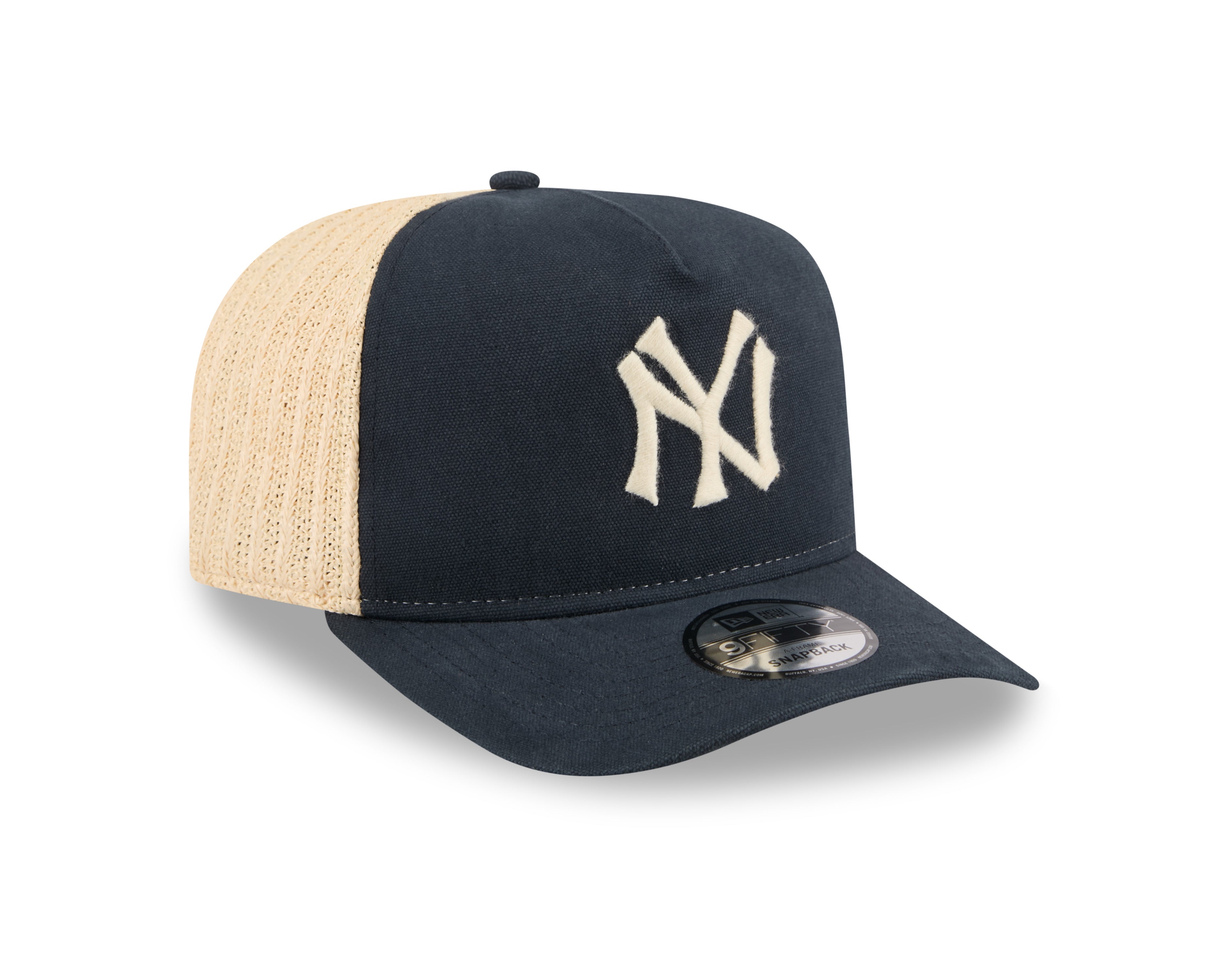 New Era New York Yankees 9FIFTY A-Frame cap i grenet stof med justerbar rem og logo foran