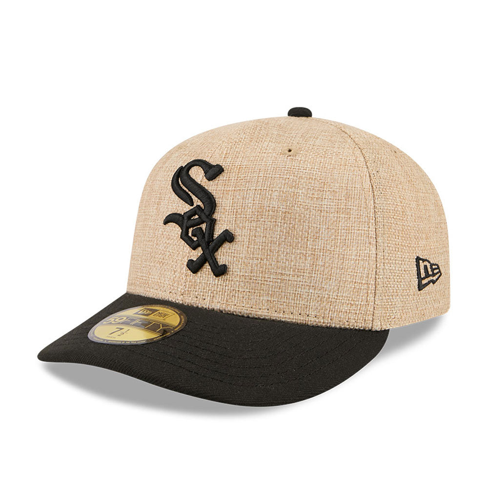 New Era 59FIFTY fitted cap med Chicago White Sox logo og twine detaljer, sort design, her vist i billedet 60853431_1.jpg