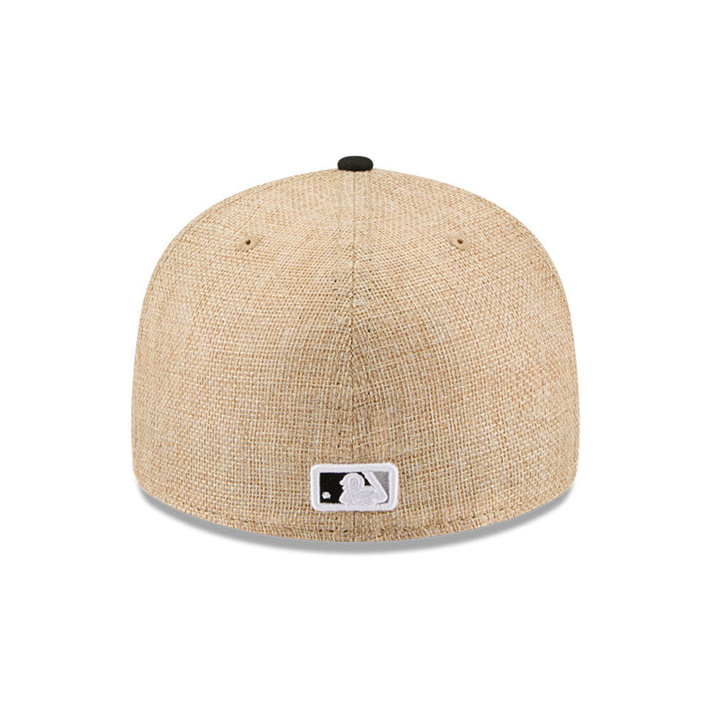 New Era 59FIFTY fitted cap med Chicago White Sox logo i hvid og twine-materiale, sportstil, foran vises logo og design.