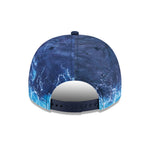 New Era Oakland Athletics 9FIFTY A-Frame snapback cap i pastel blå med MLB Deep Water design, justeret på hovedet.