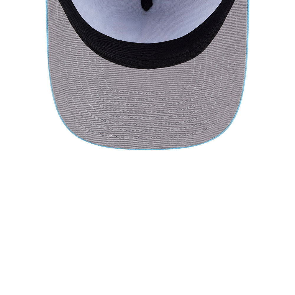 New Era Oakland Athletics 9FIFTY A-Frame snapback cap i pastel blå med MLB Deep Water-design, synlig foran.