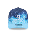 New Era Detroit Tigers 9FIFTY A-Frame snapback cap i pastel blå med MLB Deep Water-design.
