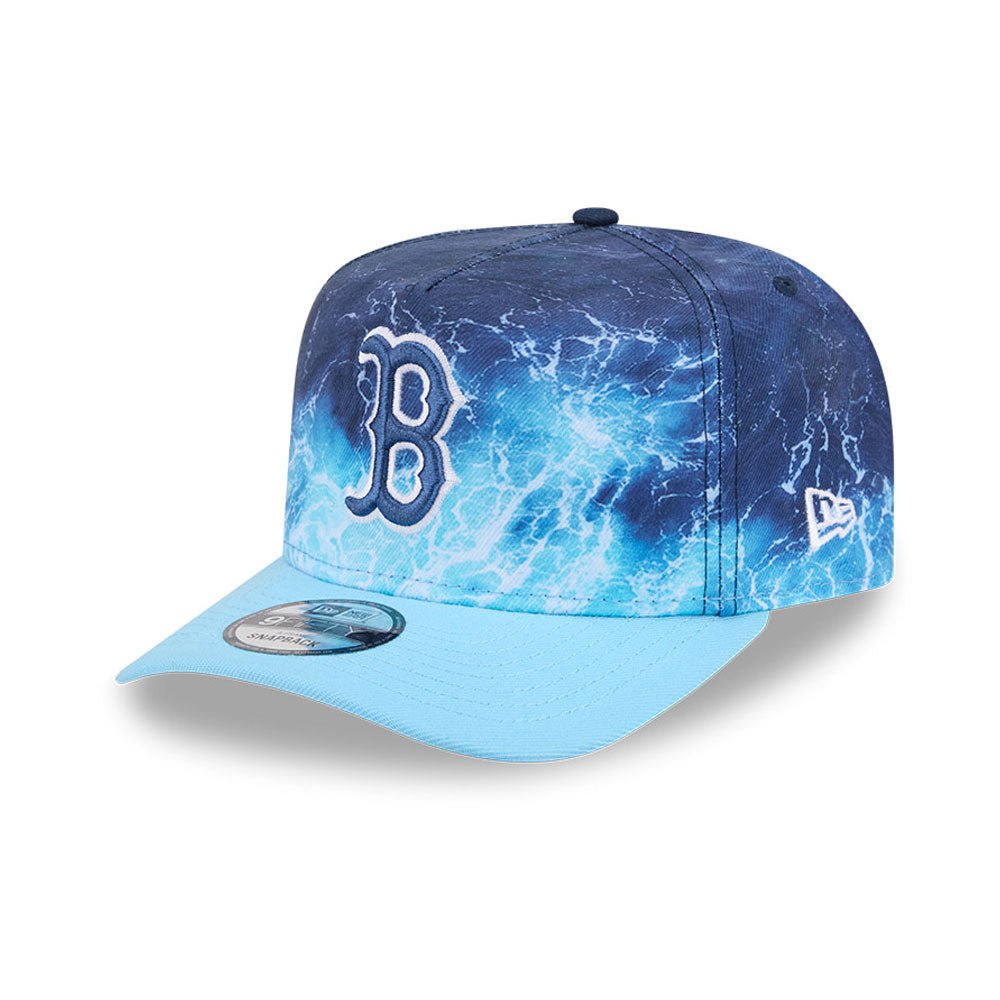 New Era Boston Red Sox 9FIFTY A-Frame snapback cap i pastel blå med MLB Deep Water design, justering i snapback-stil