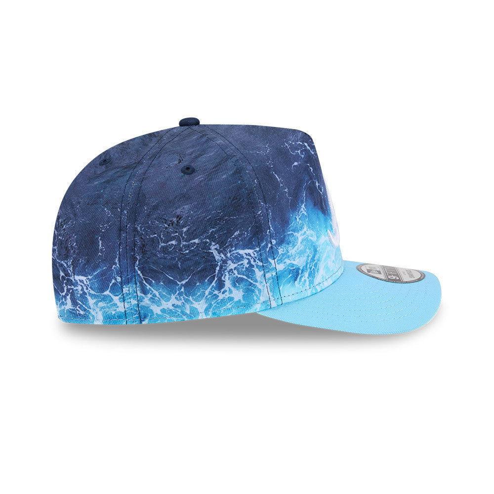 New Era Atlanta Braves 9FIFTY A-Frame snapback cap i pastelblå med MLB-logo og dybt vandfarvet design