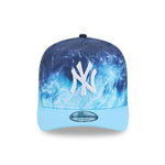 New Era New York Yankees 9FIFTY A-Frame snapback cap i pastel blå med MLB Deep Water design og logo.